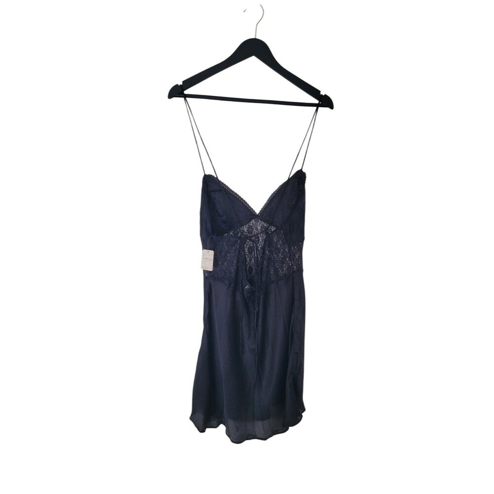 New Free People Intimately New Love Mini Slip Black Lace Night Dress Large $78